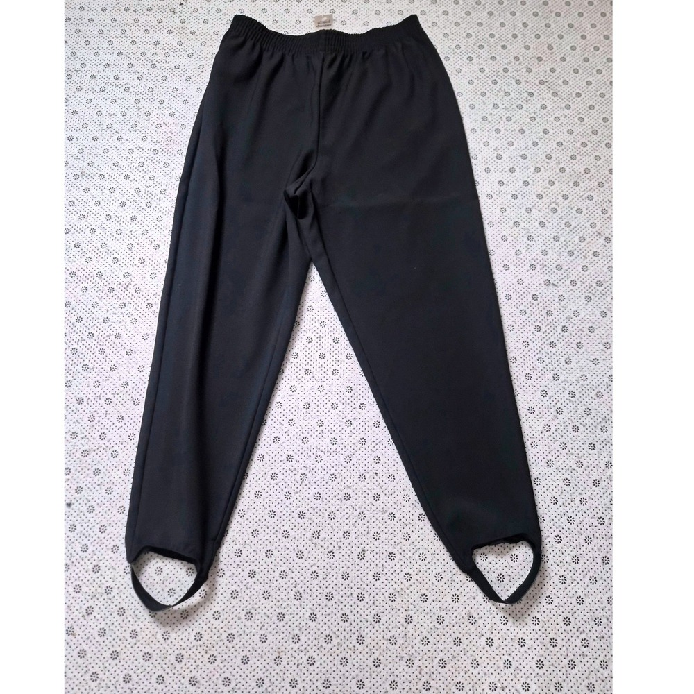 Alfred Dunner Black Stirrup Pants Plus Size 18W Elastic Waist